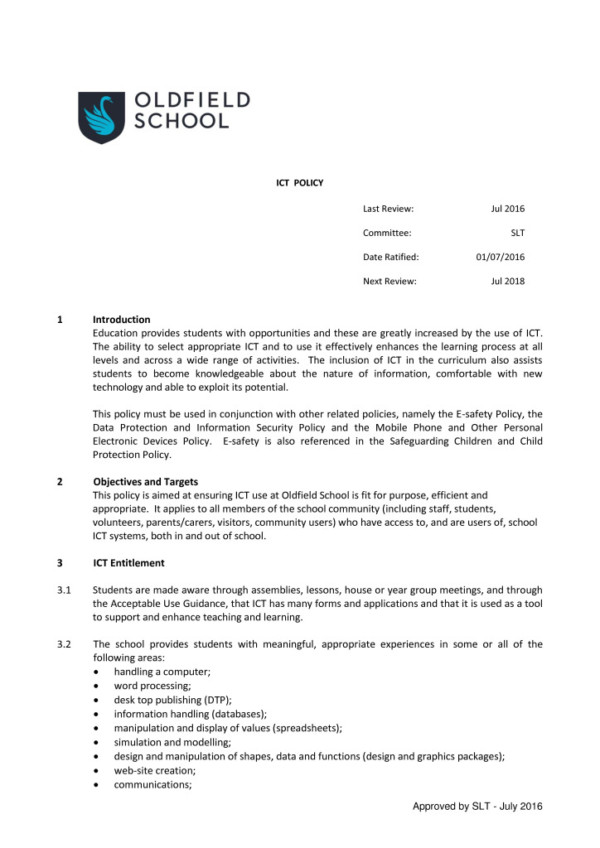thumbnail of Information and Communications Technology Policy 2016 SLT