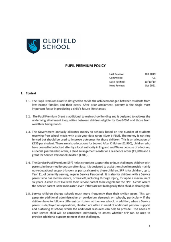 thumbnail of Pupil Premium Policy 2019 CC