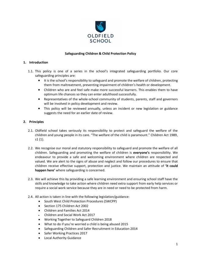 thumbnail of Safeguarding and Child Protection Policy 2019-2020
