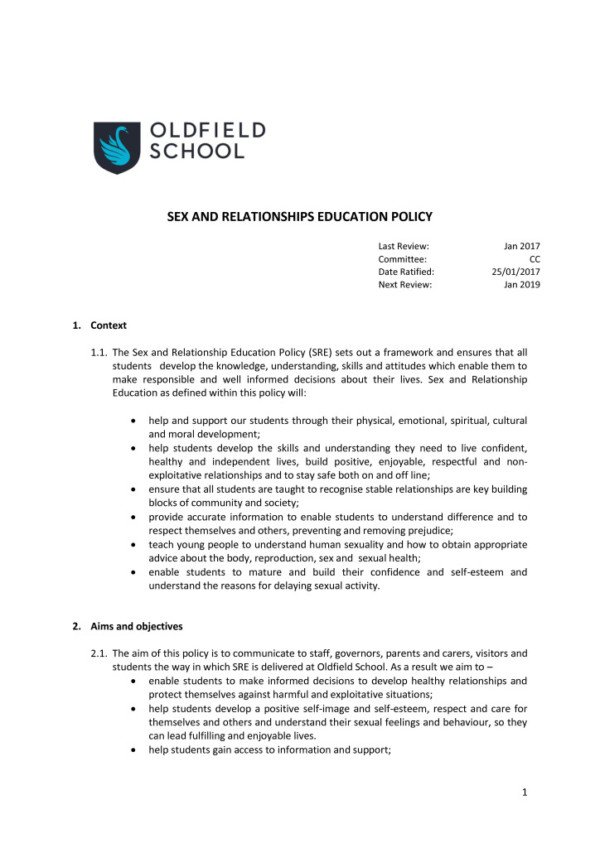 thumbnail of Sex and Relationship Education Policy 2017 CC