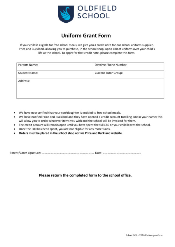 thumbnail of Uniform Grant Form