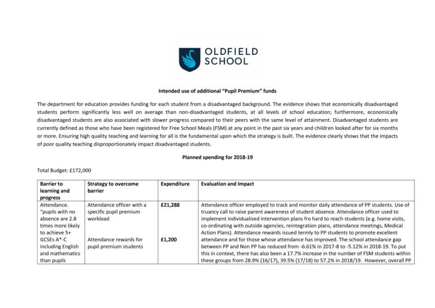 thumbnail of Pupil Premium Evaluation 2018-19