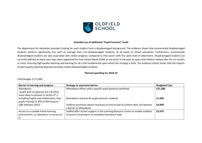 thumbnail of Pupil Premium Statement 2018-19