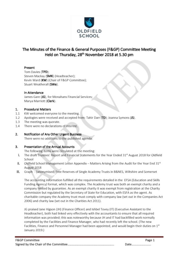 thumbnail of 3. F&GP Committee Minutes – 29NOV2018 – APPROVED