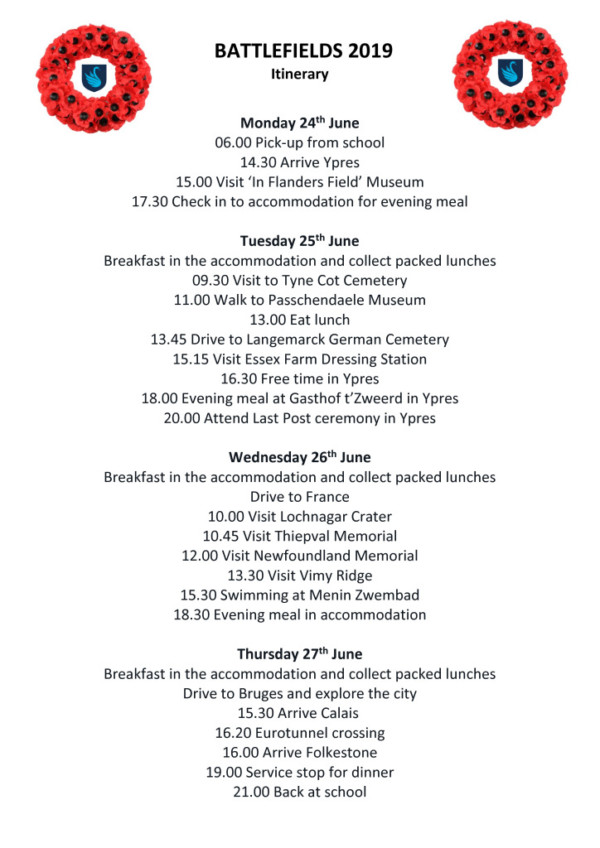 thumbnail of Battlefields 2019 Itinerary