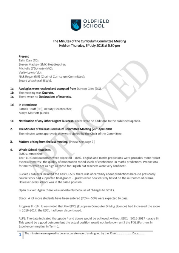 thumbnail of Curriculum Minutes – 5th July 2018
