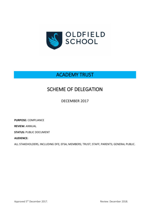 thumbnail of Oldfield – Scheme of Delegation & Guidance – Dec. 2017 (final)