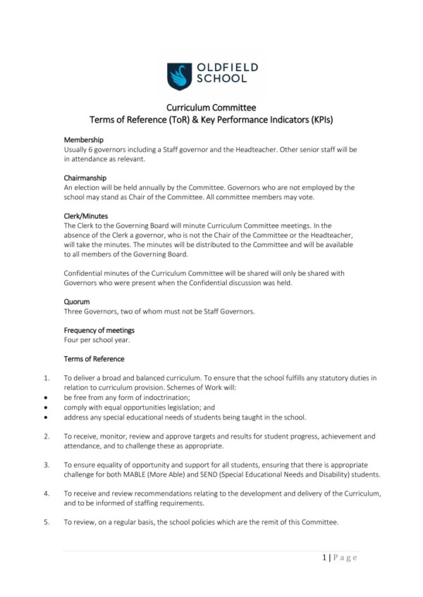 thumbnail of TORs & KPIs – Curriculum Committee Jan 2018 – reviewed by NR&SMK Jan18