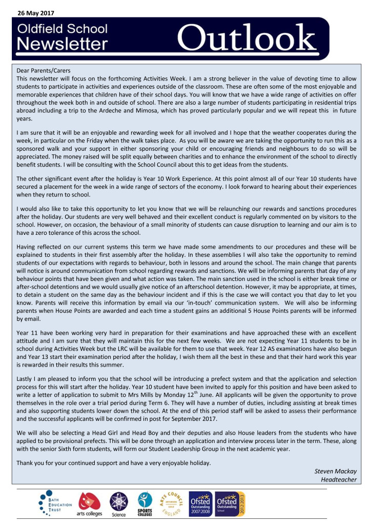 Outlook 26.05.17
