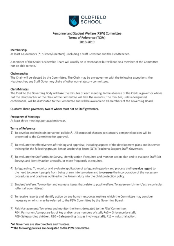 thumbnail of PSW Committee – TORS – Nov 2018