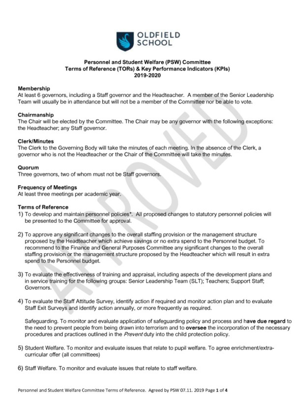 thumbnail of Personnel and Student Welfare (PSW) Committee TORS 2019-2020