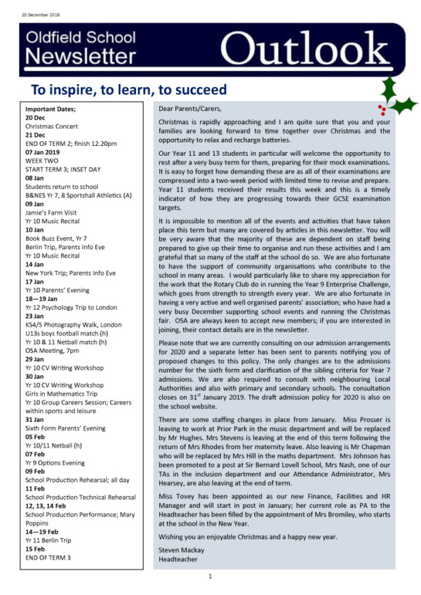 thumbnail of Outlook newsletter 20.12.18
