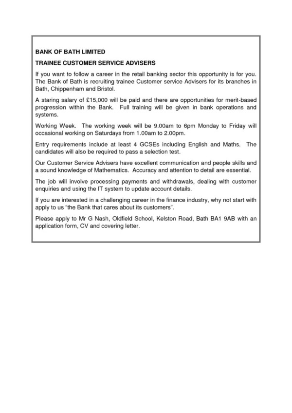 thumbnail of Job Adv Banking Customer Service Adviser
