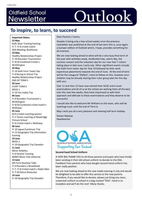 thumbnail of Outlook newsletter 22.05.19