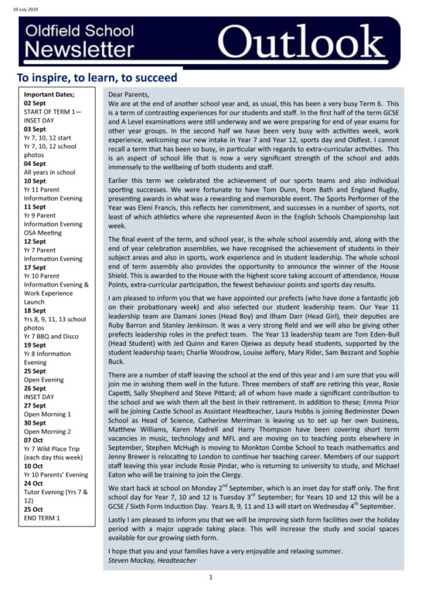 thumbnail of Outlook newsletter 19.07.19