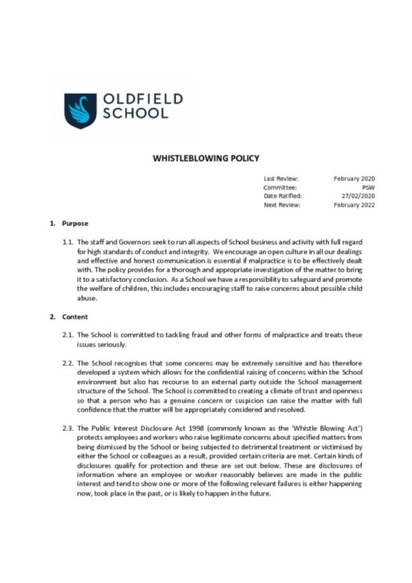 thumbnail of Whistleblowing 2020 PSW
