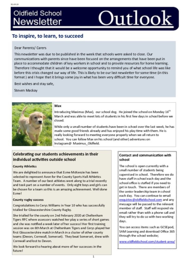 thumbnail of Outlook newsletter 31.03.20