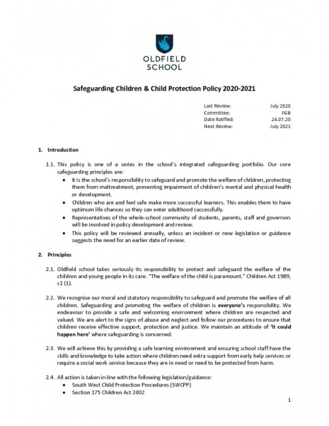 thumbnail of Safeguarding and Child Protection Policy 2020-2021 Final