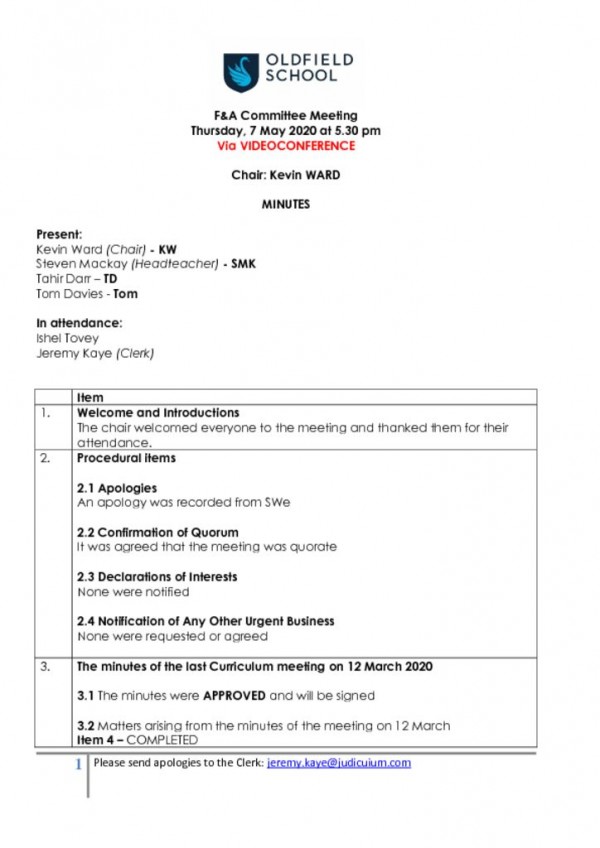 thumbnail of OLDFIELD – MINUTES FA – 070520