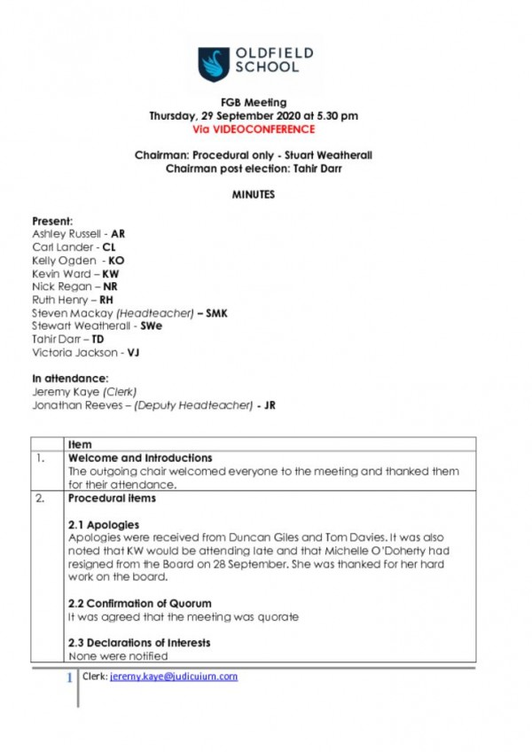 thumbnail of OLDFIELD – MINUTES FGB – 29 September 2020