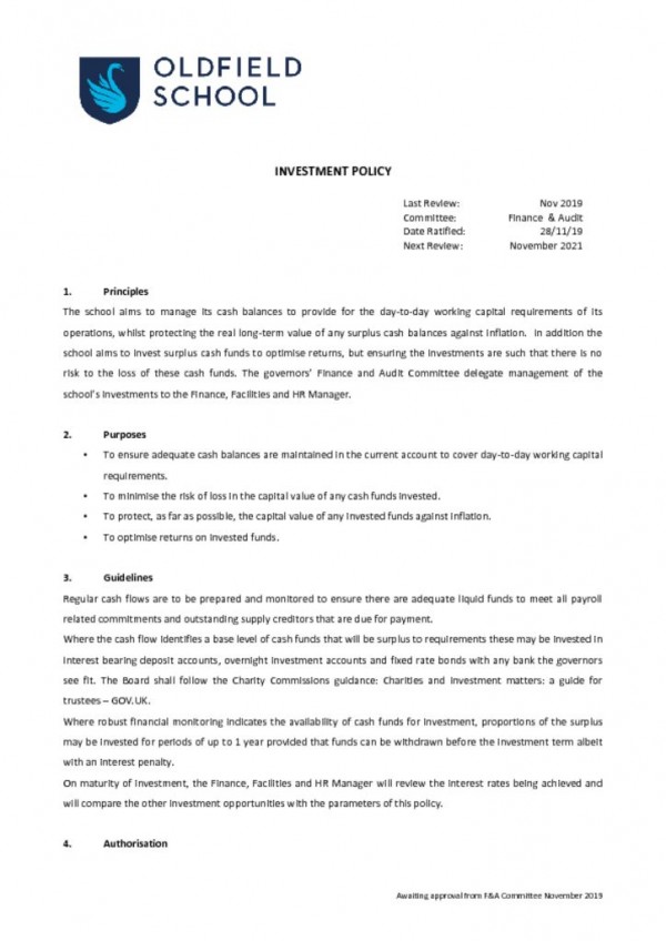 thumbnail of Investment policy 2019 F&A
