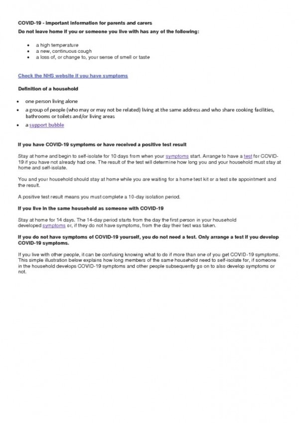 thumbnail of COVID-19 – key messages and important information for parents and carers