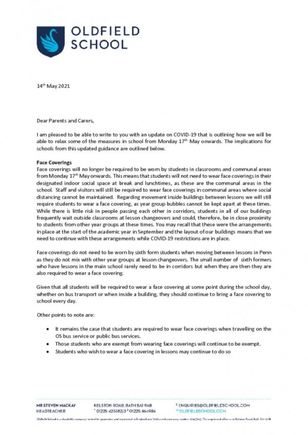 thumbnail of COVID Update 14.5.21