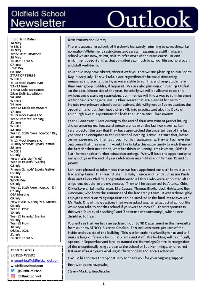 Newsletter 21.05.21