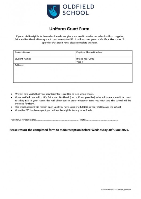 thumbnail of Uniform Grant Form