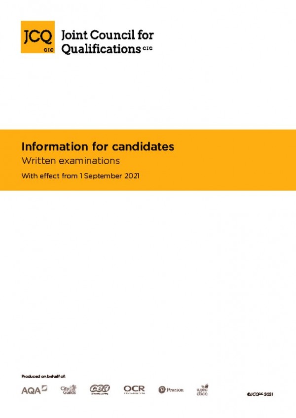 thumbnail of Information for candidates – written exams
