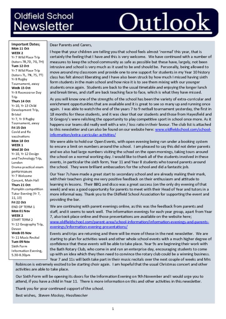 Newsletter 08.10.21