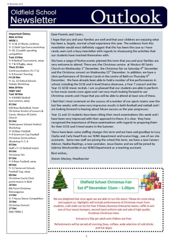 thumbnail of Outlook newsletter 19.11.21