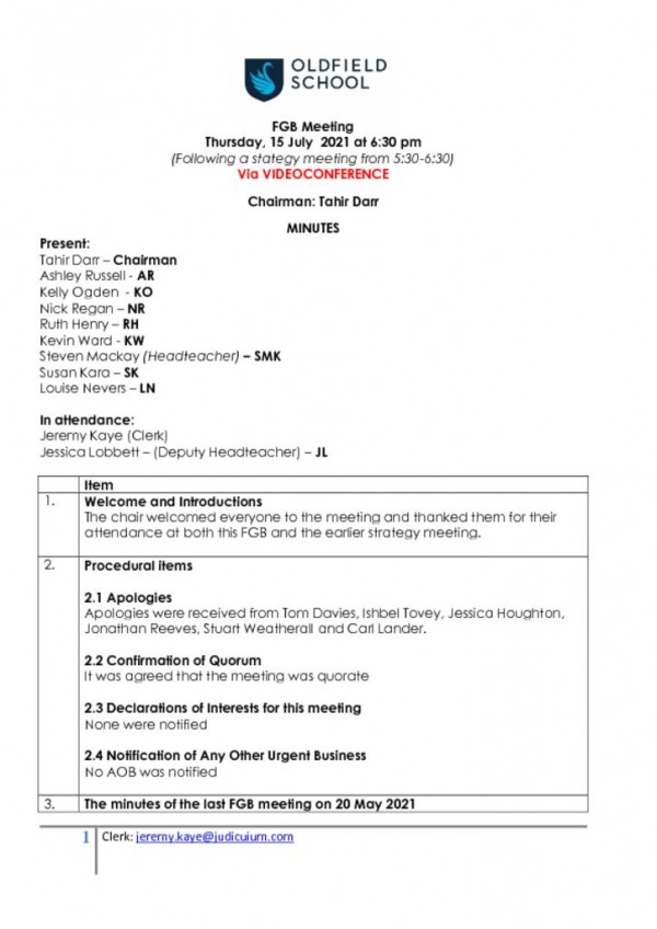 thumbnail of MINUTES – OLDFIELD – FGB 150721
