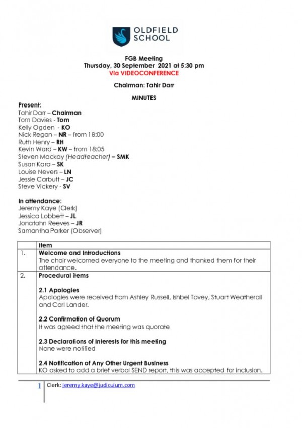 thumbnail of MINUTES – OLDFIELD – FGB 300921