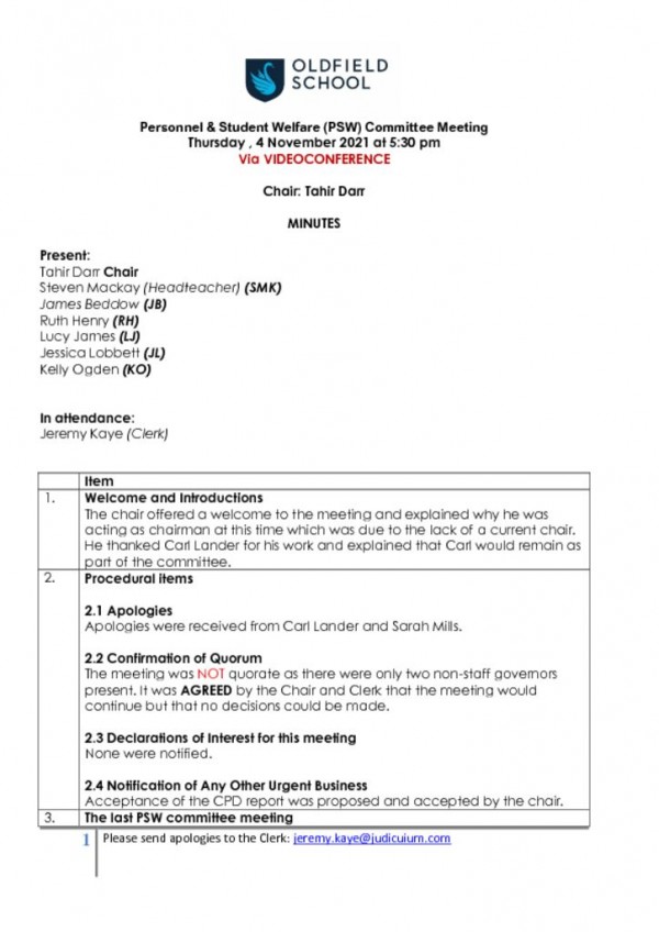 thumbnail of MINUTES – OLDFIELD – PSW 041121