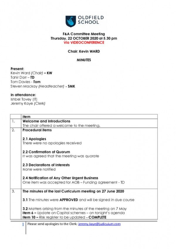 thumbnail of MINUTES – OLDFIELD – F&A – 221020