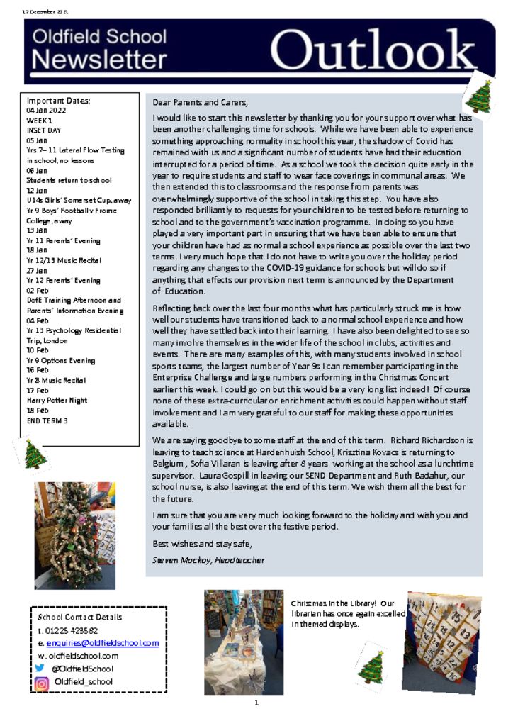 Newsletter 17.12.21