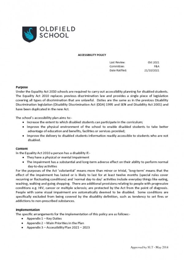 thumbnail of Accessibility Policy 2021