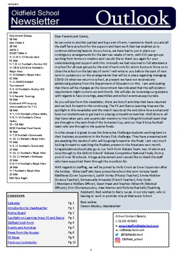 thumbnail of Outlook newsletter 18.02.22