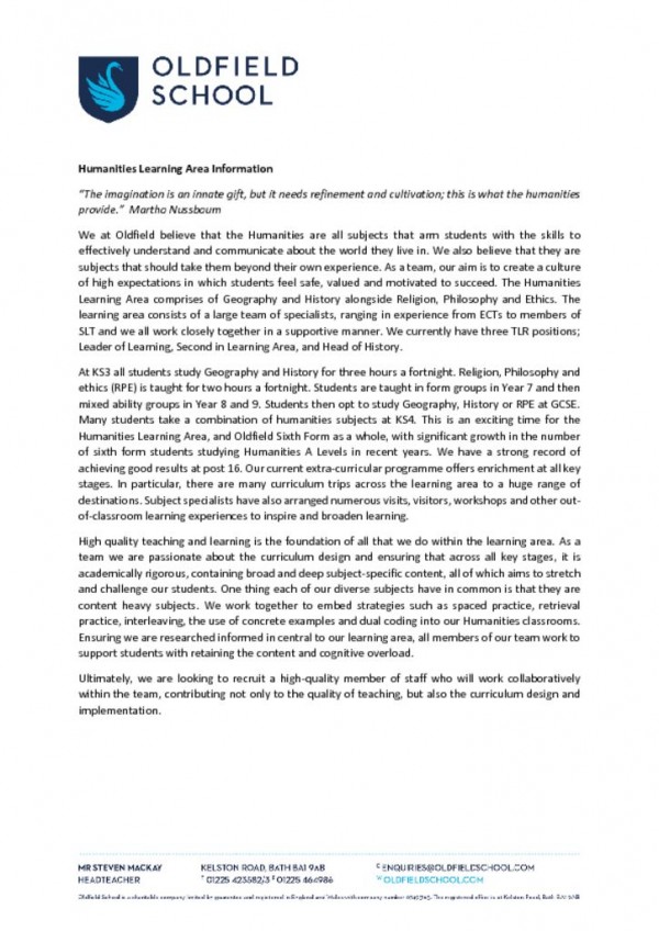 thumbnail of Humanities Learning Area 2022