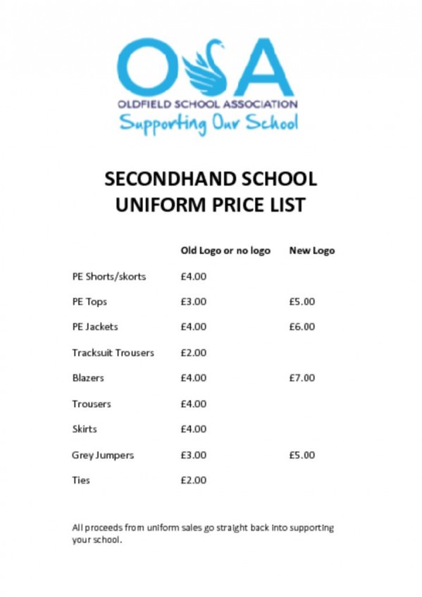 thumbnail of OSA uniform price list Oct 2022