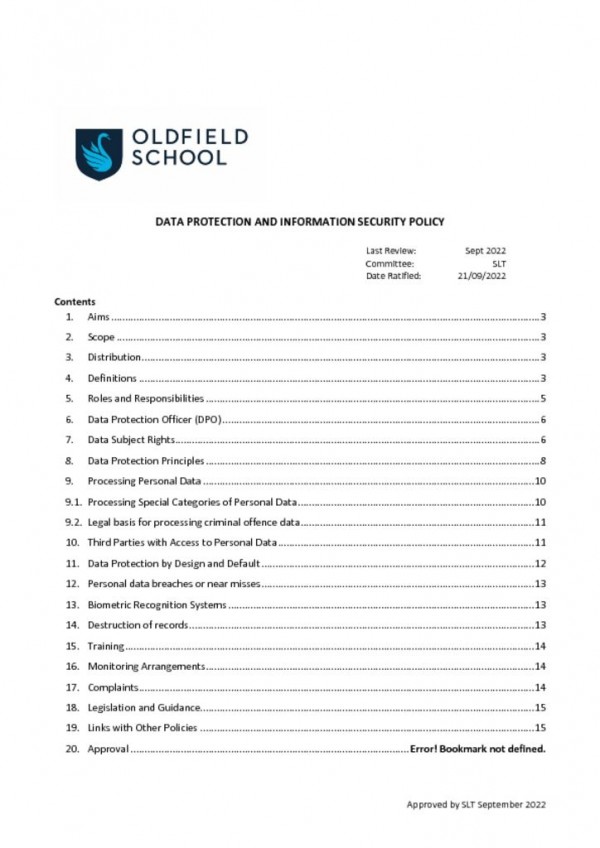 thumbnail of Data Protection and Information Security Sept 2022