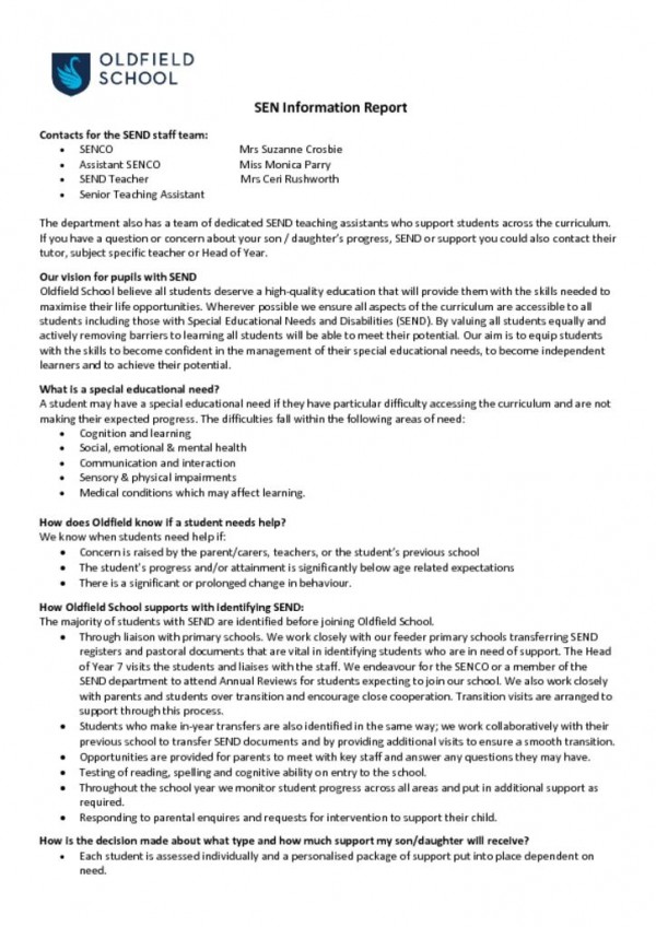 thumbnail of SEN Information Report 2022-23
