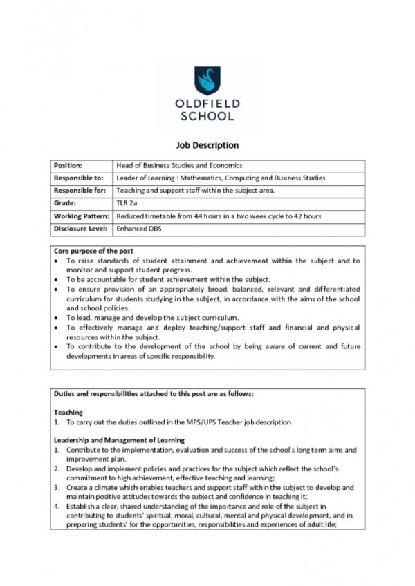 thumbnail of Head of Business and Economics