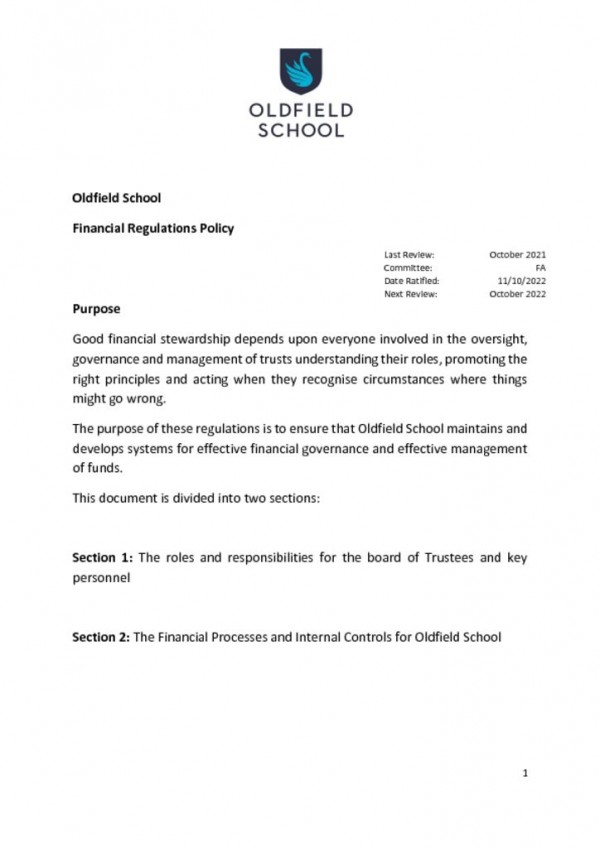 thumbnail of Academy Financial Regulations Policy 2022 FA