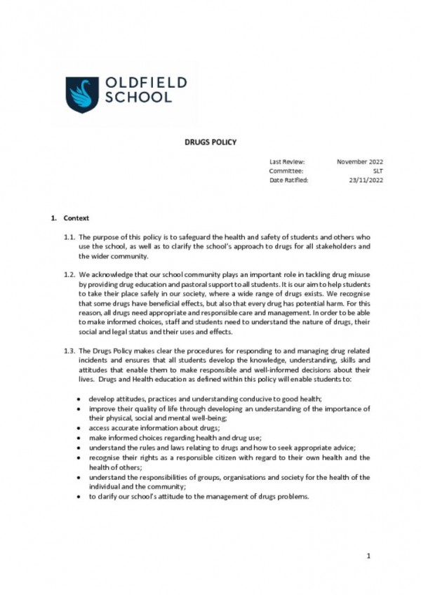 thumbnail of Drugs Policy 2022 SLT Draft