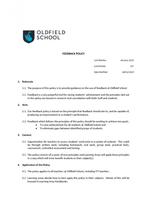 thumbnail of Feedback Policy 2022 SLT_