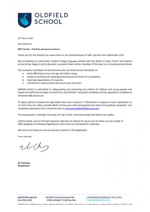 thumbnail of Letter to candidate March 23