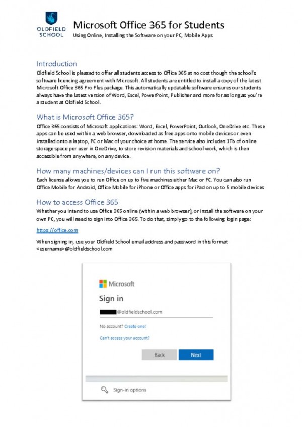 thumbnail of Microsoft Office 365 for Students