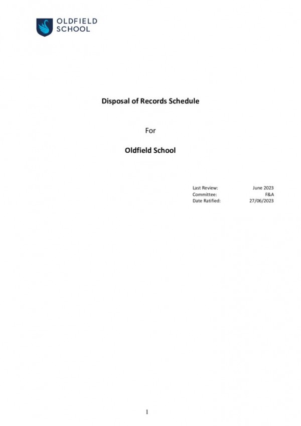 thumbnail of Disposal of Records Schedule F&A June 2023